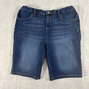 The Children's Place Skimmer Jean Shorts - Girls Plus Fit - Size 14 - Mid Wash